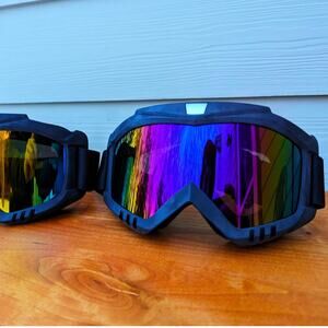 3-Pack Ski Goggles Bundle | Rainbow Mirrored Lens (Brand New)